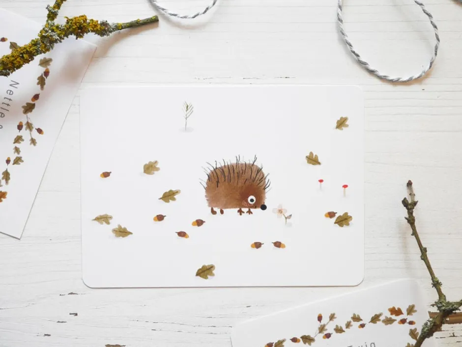Cottontails Baby Cards*Postcard & Envelope - Little Hedgehog