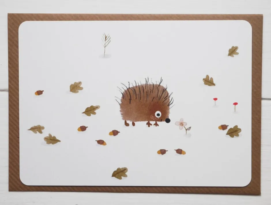Cottontails Baby Cards*Postcard & Envelope - Little Hedgehog
