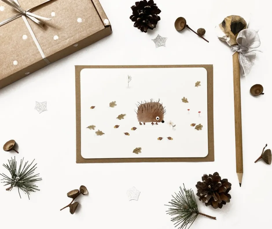 Cottontails Baby Cards*Postcard & Envelope - Little Hedgehog