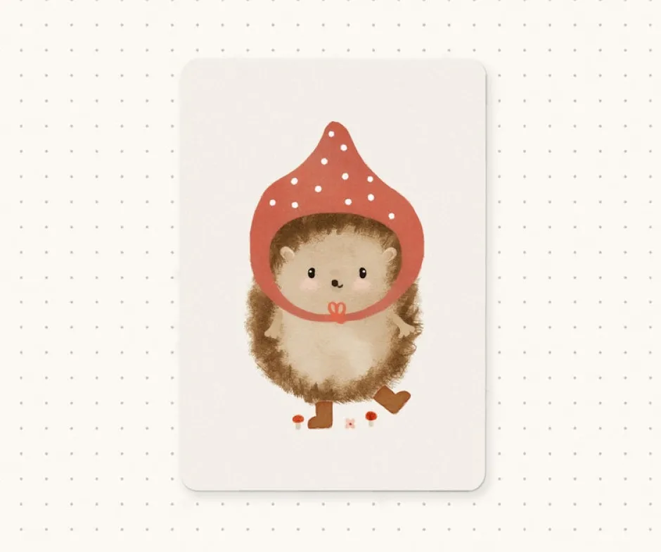 Cottontails Baby Cards*Postcard & Envelope - Pixie Hedgehog