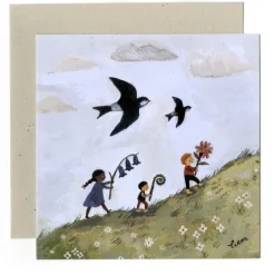 Cottontails Baby Cards*Up the Hill Card