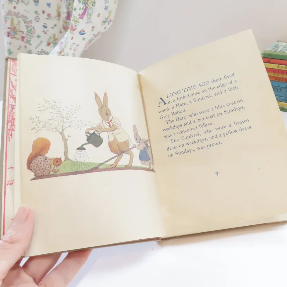 Cottontails Baby Vintage|Vintage Bunnies*VINTAGE book - The Squirrel The Hare and The Little Grey Rabbit (1945)