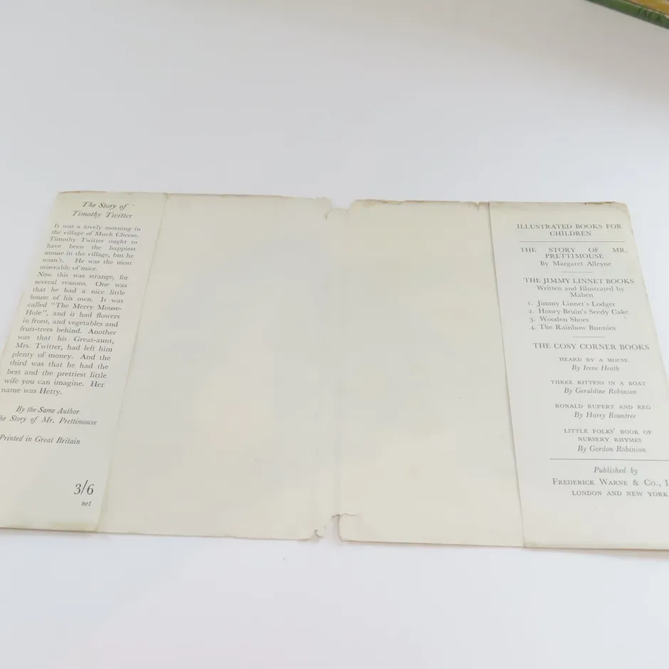Cottontails Baby Vintage*VINTAGE children's book - The Story of Timothy Twitter (first edition, 1946)