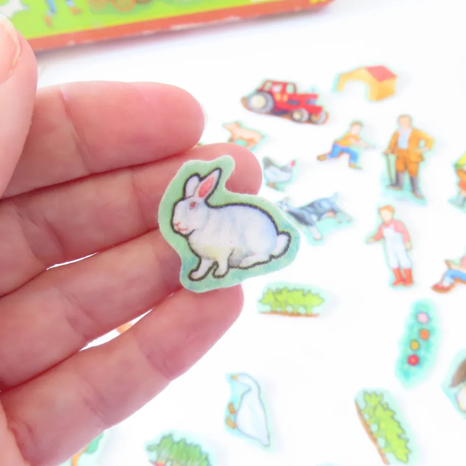 Cottontails Baby Vintage*VINTAGE Fuzzy-Felt play set - Farm