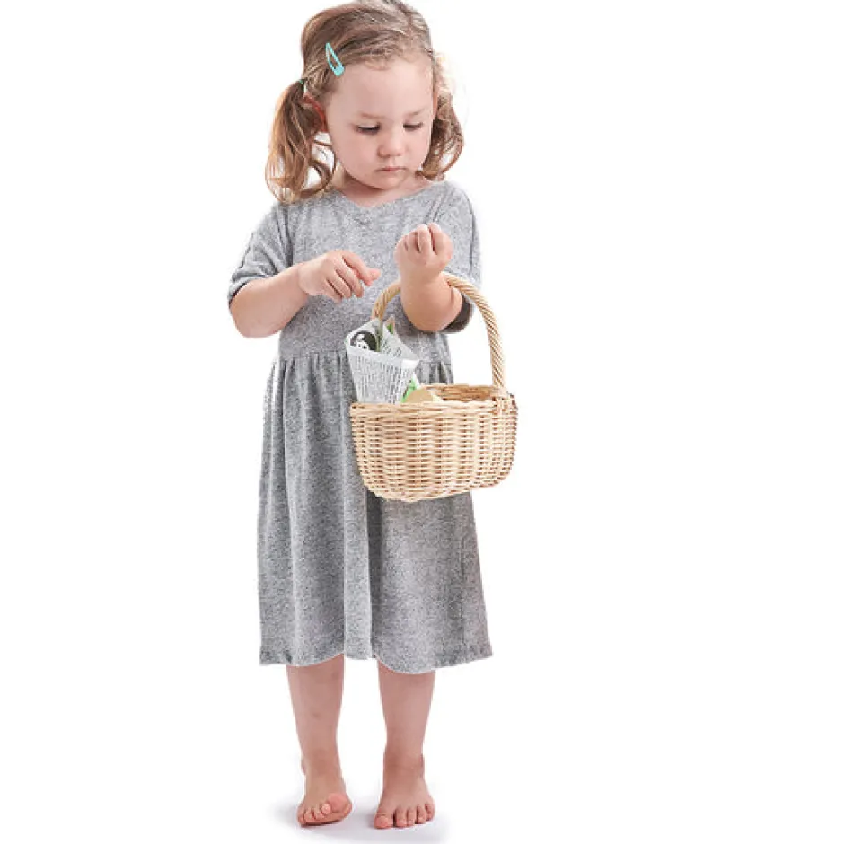 Cottontails Baby Little Kitchen|Wooden Toys*Wicker Shopping Basket